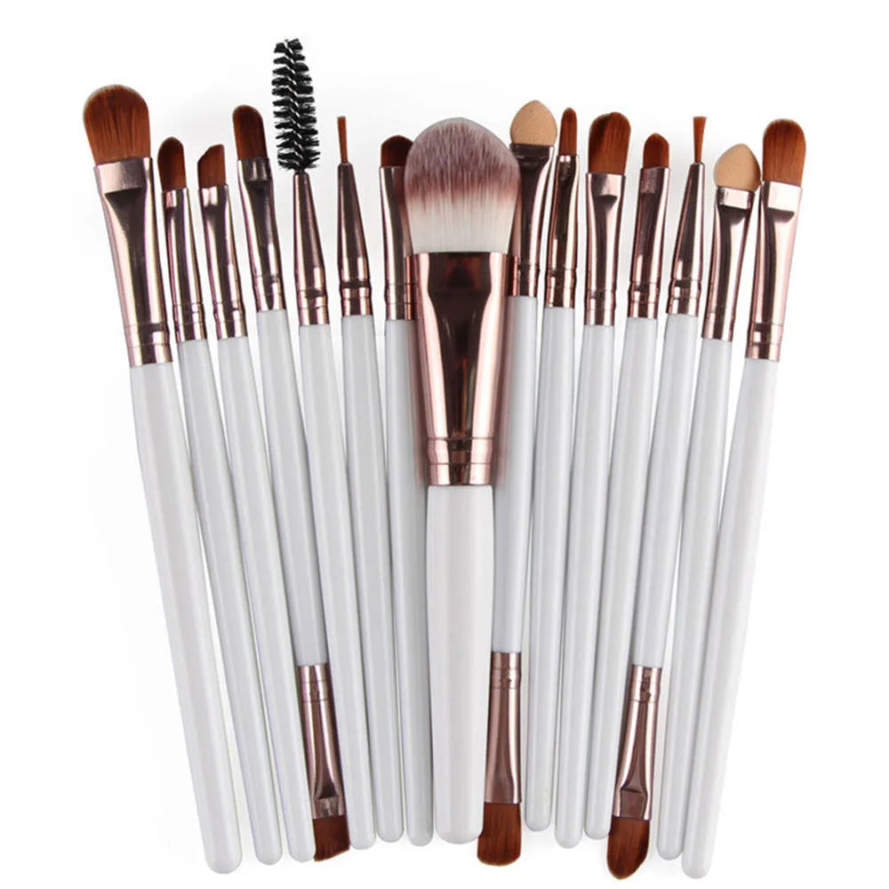MAANGE 18-piece make-up and brush set with fan-shaped tools for blending and application