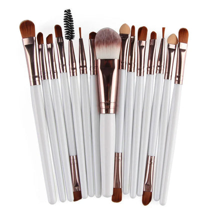 MAANGE 18-piece make-up and brush set with fan-shaped tools for blending and application