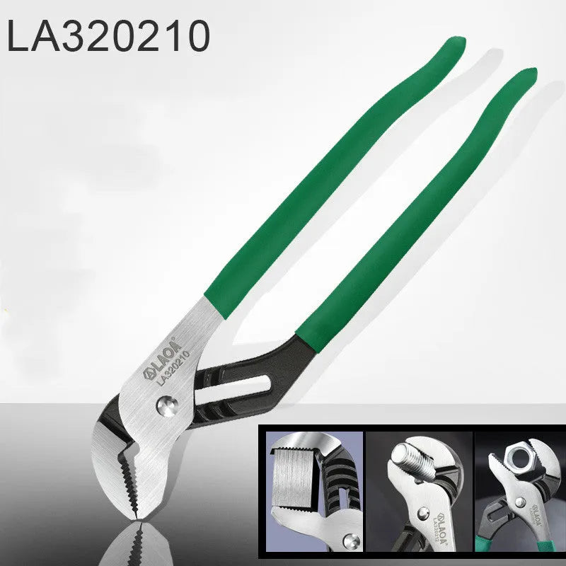 CR-V steel adjustable water pipe wrench with multi-gear jaw adjustment in professional tool setting