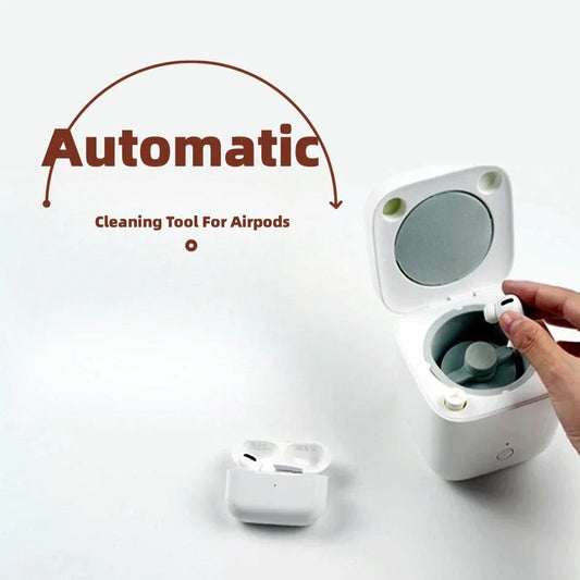 Earbuds Cleaning Kit with Automated Charging Case and Precision Cleaning Brush for AirPods