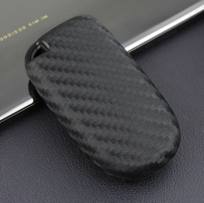 Carbon fibre pattern silicone key case for Dodge Chrysler Fiat remote keys with single bag and buckle options