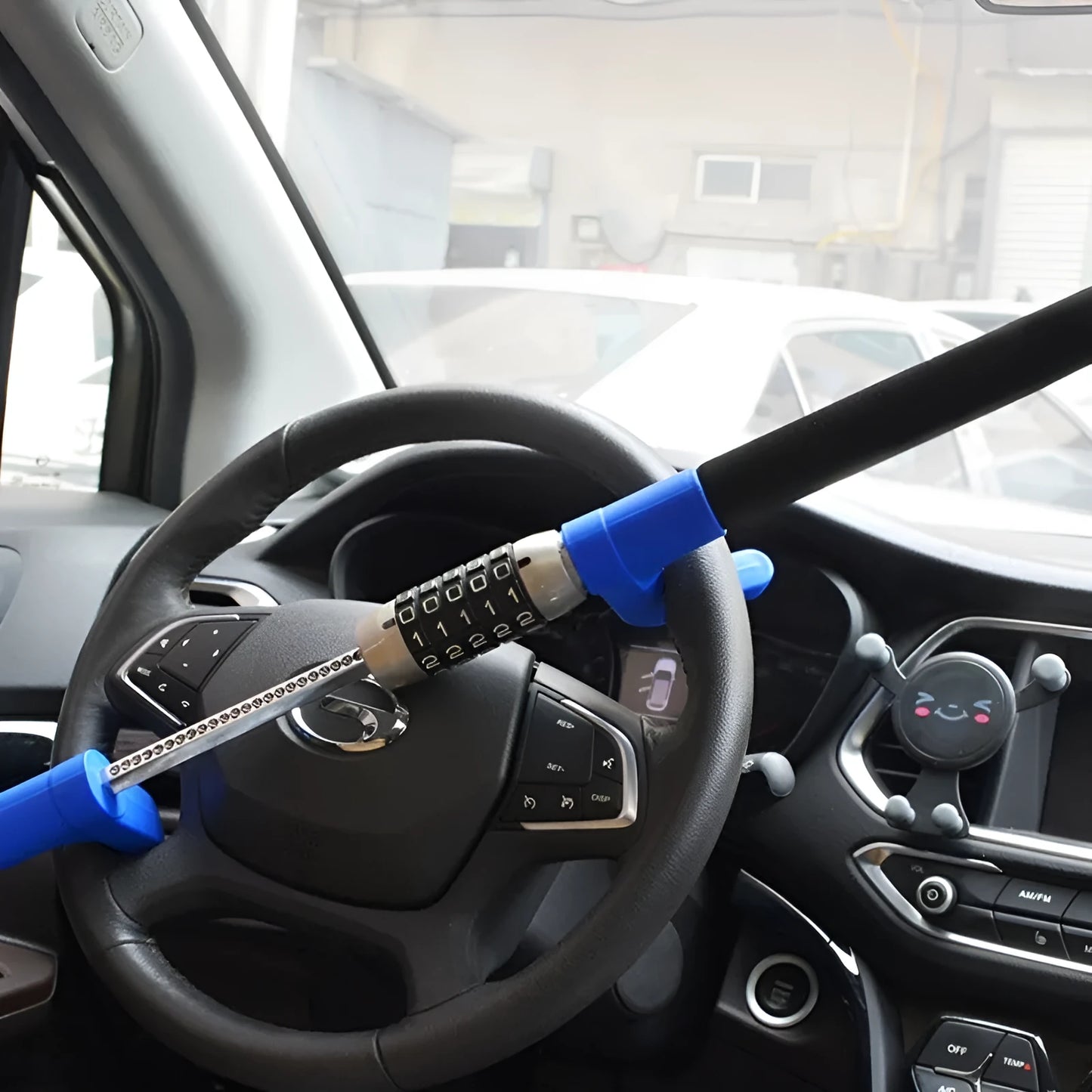 Car anti-theft password steering wheel U-lock in alloy steel with combination dial