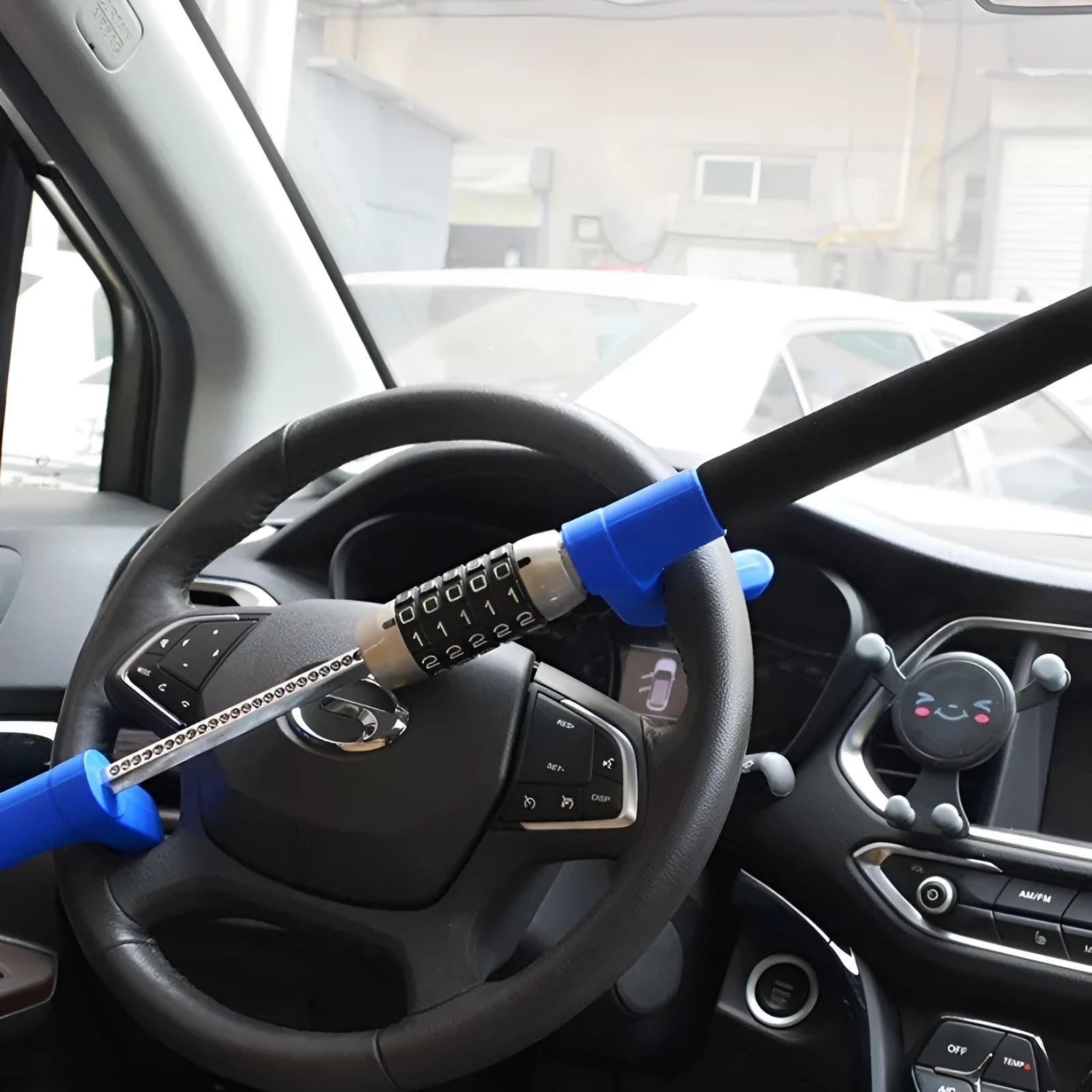 Car anti-theft password steering wheel U-lock in alloy steel with combination dial