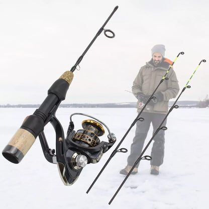 Double Tip Ice Fishing Rod with Spinning Wheel Tackle Set for winter angling