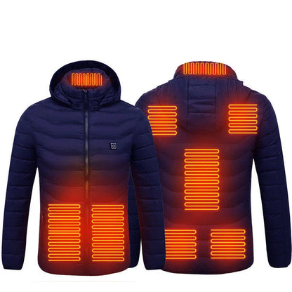 Cozy and stylish electric heated winter jacket with USB charging and adjustable temperature settings