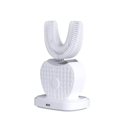 U-shaped rechargeable electric toothbrush in white, black, blue or pink with 3 gears and magnetic suspension motor