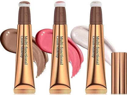 Highlight shading pen with 15ml liquid contour and 1.5cm sponge head applicator