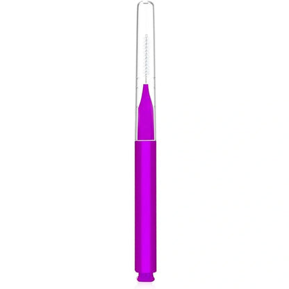 Micro eyebrow and lash brush set with bendable heads in five colours, including spoolies and protective caps