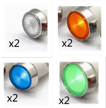 10mm stainless steel edge plastic indicator light with wire connection and flat end metal design