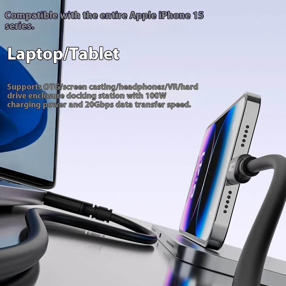 Black USB C to C HDMI cable with Type-C connectors, PVC jacket, and 8K 60Hz 20Gbps 100W ratings