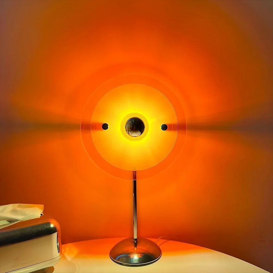 Stylish USB-powered bedside table lamp with cracked glass shade for creating a cozy, romantic ambiance in the bedroom