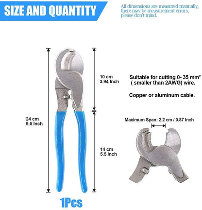 HX-50B crimping pliers with cable cutter, high carbon steel construction with vinyl handles