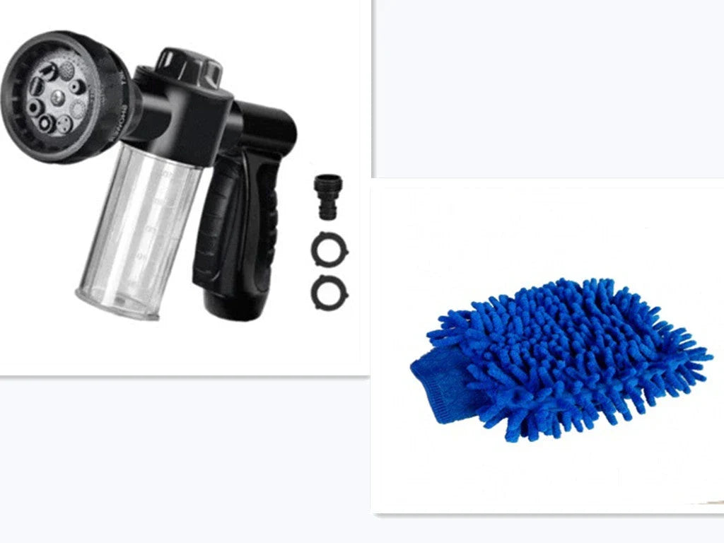 Premium high-pressure water gun with 8-in-1 adjustable nozzle for versatile household and automotive cleaning
