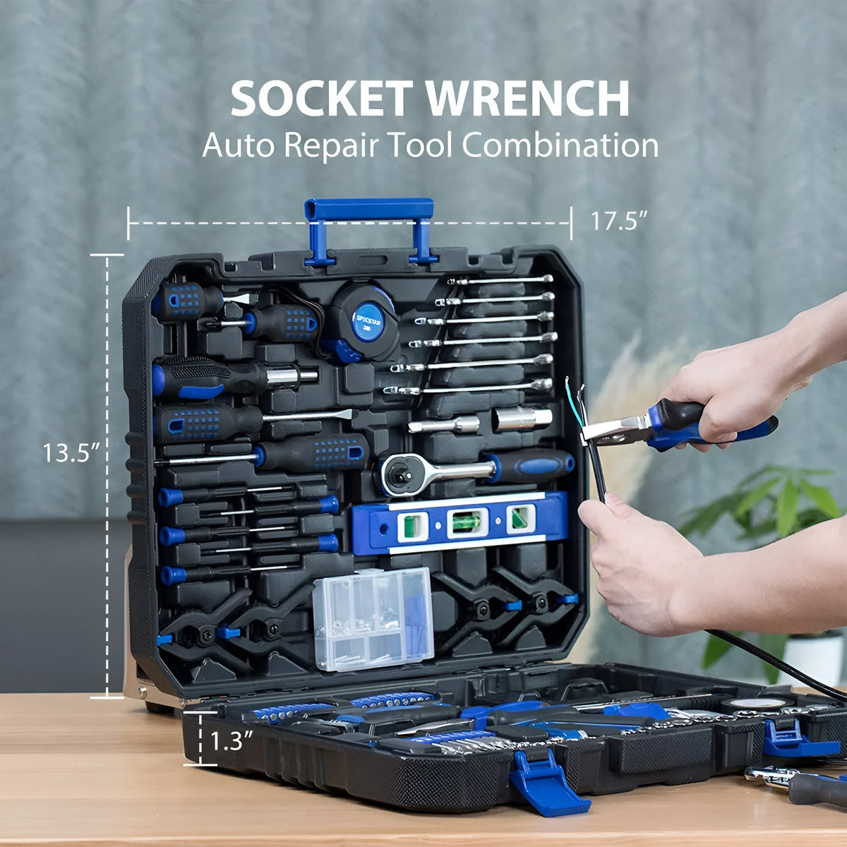 Black carbon steel hardware tool combination set for home car auto repair