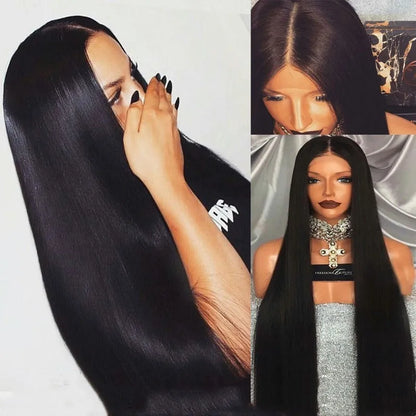 Front lace wig in large straight style, high temperature silk, 150% density, available 14 to 26 inches