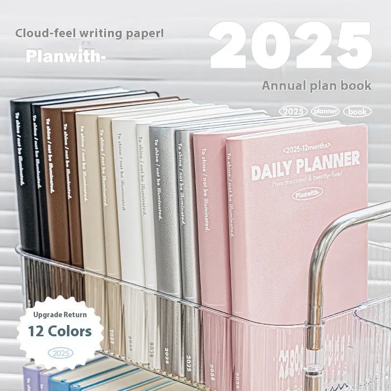 Waterproof postgraduate entrance examination notebook with durable PU cover in 16 colour options including mint green, milk tea, and indigo, featuring 196 sheets of writing paper for daily revision tracking and clock-in records
