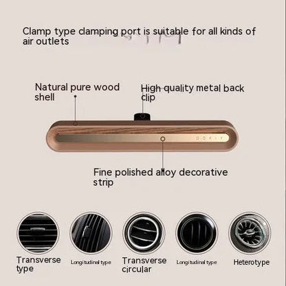 87.5cm long car vent clip aromatherapy ornament in walnut and metallic grey colours