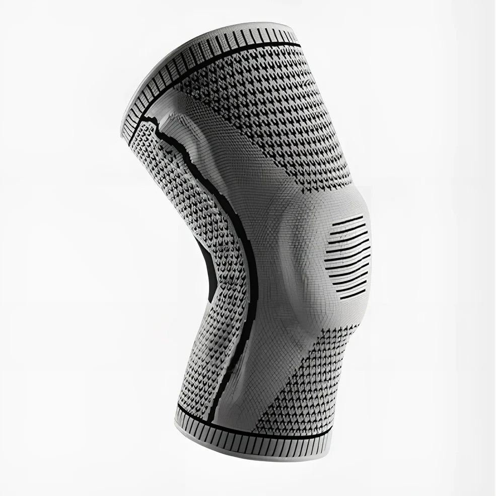 Compression sports knee pads with silicone springs for meniscus protection during basketball and running activities