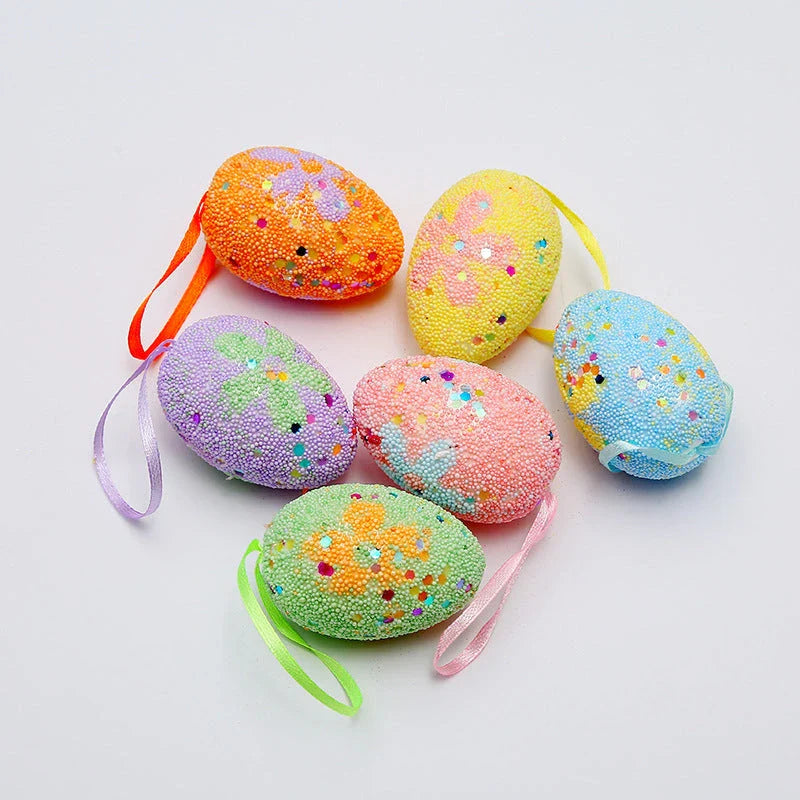 Colourful and vivid painted Easter egg ornaments in various sizes and styles, perfect for decorating Easter baskets, trees, and more.
