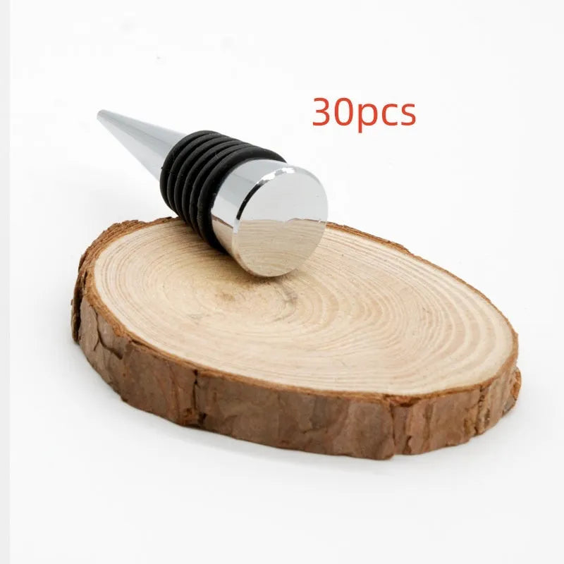 Silver zinc alloy threaded wine bottle stopper with silicone seal component for M8M10 compatibility