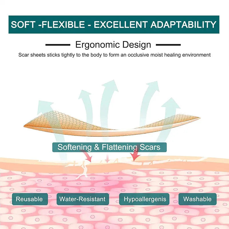 Silicone scar tape roll measuring 3 metres with pomegranate extract formulation