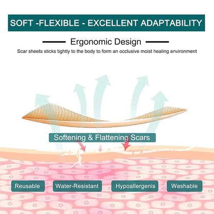 Silicone scar tape roll measuring 3 metres with pomegranate extract formulation