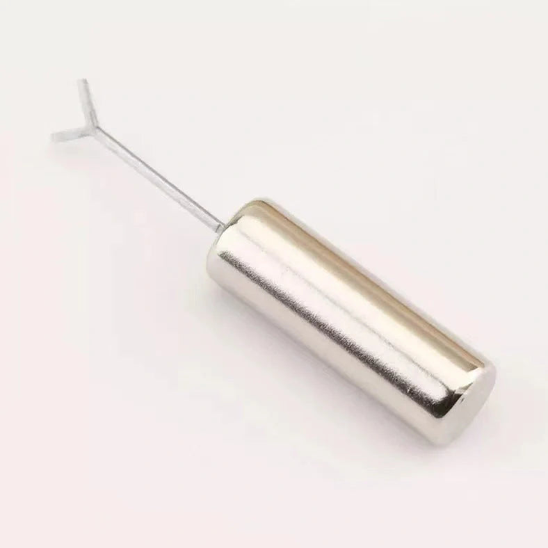 Manicure magnet tool with 9x30mm cylinder and Y-shaped bracket for creating cat eye nail polish effects