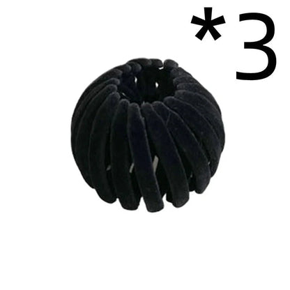 Velvet bird's nest hair ring hairpin in various colors for high ponytails