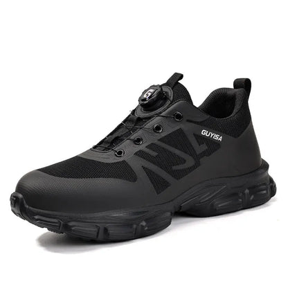 Lightweight safety shoes with steel toe cap and anti-puncture protection in colour LB3117BK