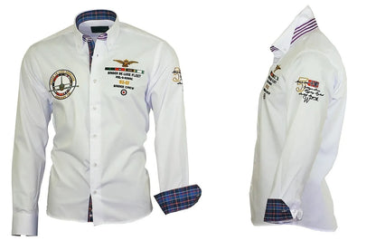 Personalized printed short-sleeve shirt in cotton blend with 65% cotton, available in six colours and sizes S to 3XL