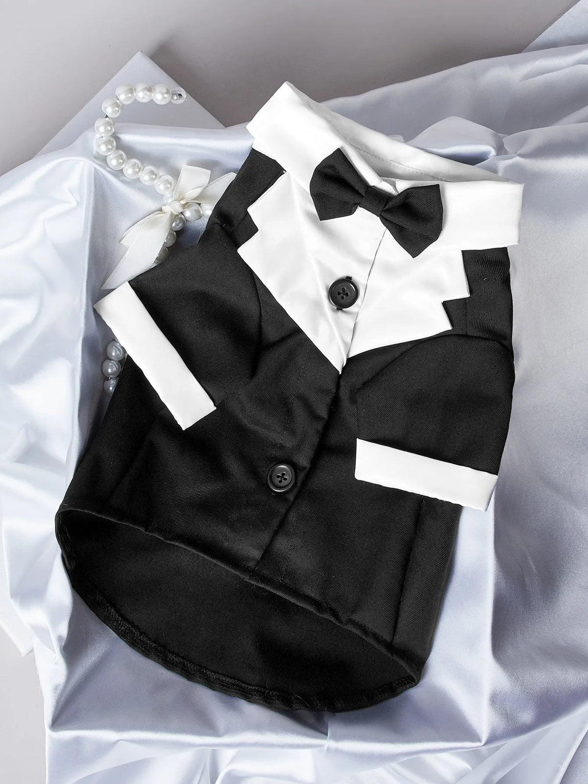 Black Chinese style four-legged dog wedding suit formal gentleman attire