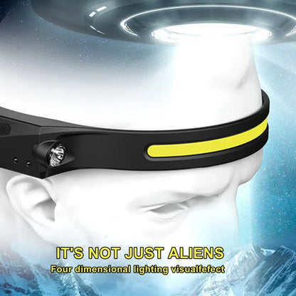 A versatile LED headlamp with a wide-angle beam, long-range side lighting, and hands-free operation for outdoor adventures
