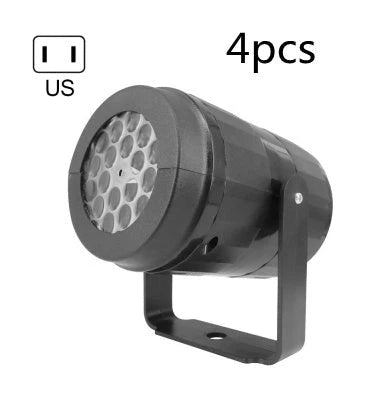 Dazzling LED snowflake projection light with various holiday-themed patterns for festive indoor and outdoor decoration