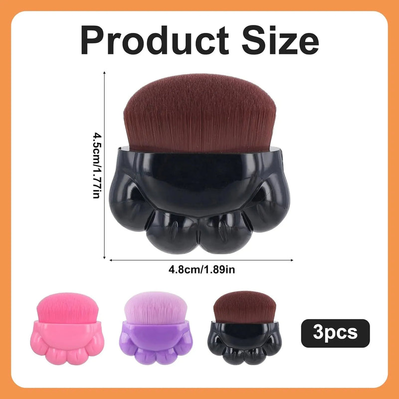 Dog paw balm brush set of 3 pieces made from quality plastic with soft fibre brush head and cute paw-shaped handle, measuring 4.8x4.5cm and including protective storage boxes for applying pet balm cream to dogs and cats