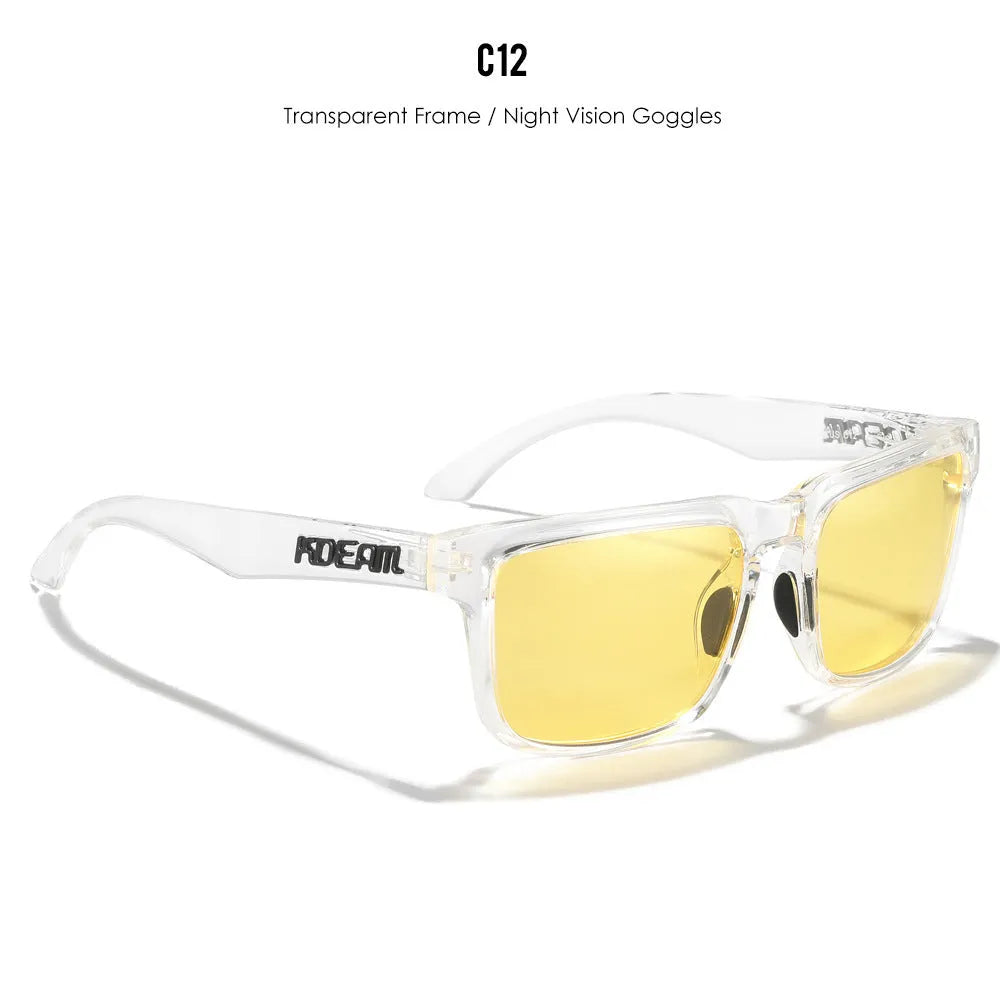 Square polarised sunglasses with TAC lenses and PC frames in multiple colour options.