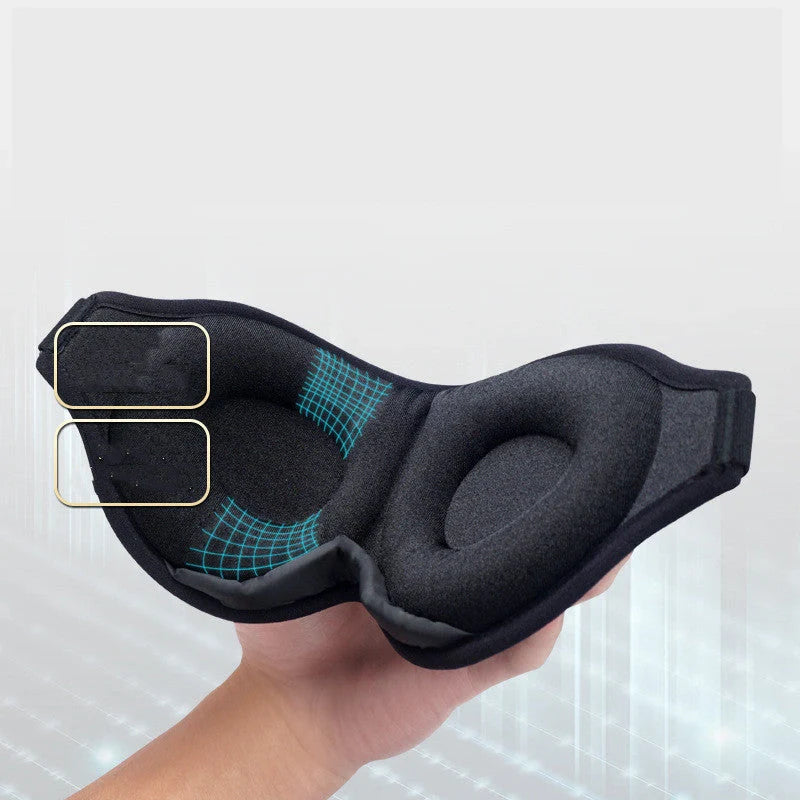 3D No Nose Wing Eye Mask in black with memory foam for fatigue relief