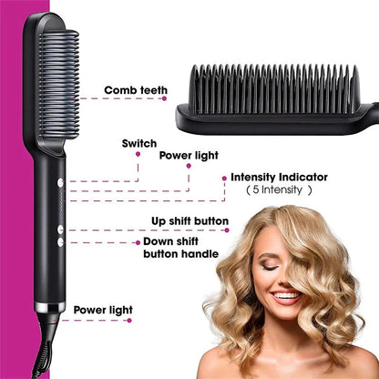 2-in-1 Hair Styler with Tourmaline Ceramic Heating, Intelligent Temperature Control, and Negative Ion Technology