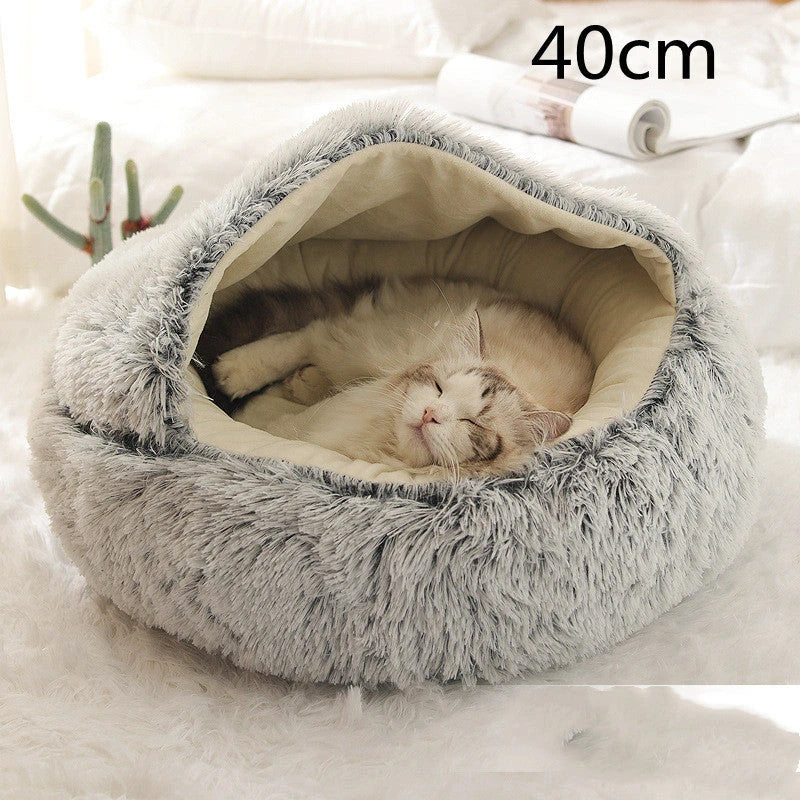 Cozy All-in-One Pet Bed in various colors and sizes, providing a plush and comfortable retreat for cats and dogs