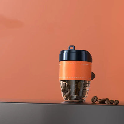 Brown plastic coffee cup-shaped solid car air freshener for cup holders
