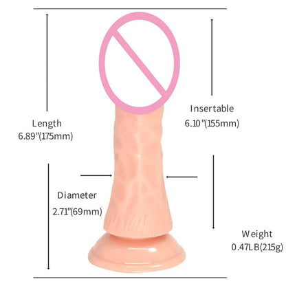 Skin colour bullet-shaped butt plug showing tapered design, 17.5cm length
