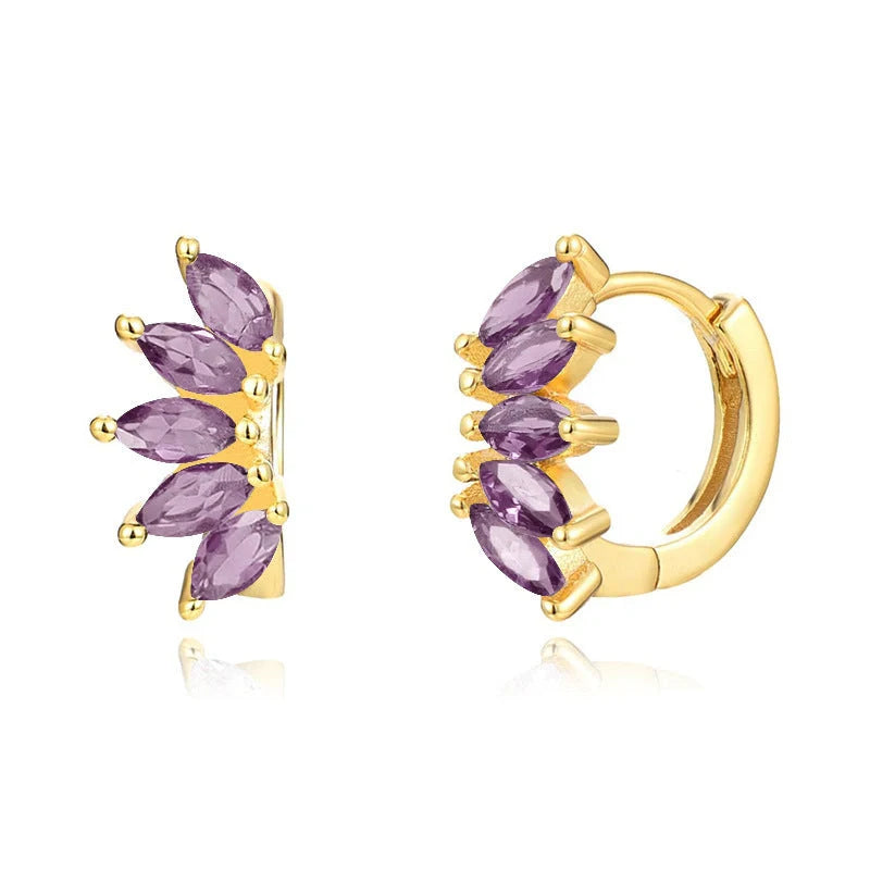 Stylish symmetrical horse eye stone earrings in various colours, perfect for any occasion.