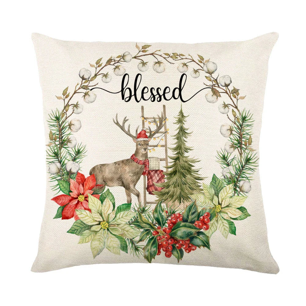 Cozy snowflake throw pillow covers with vibrant holiday designs in multiple color options