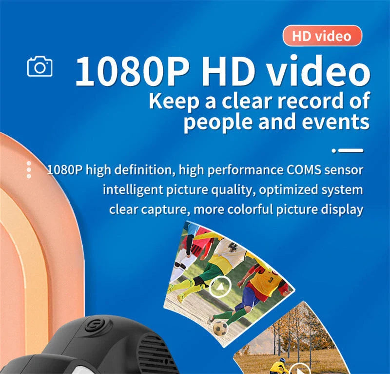 Compact retro-style mini camera with 1080p HD video and photo capture capabilities, portable and versatile for indoor, outdoor, and travel use