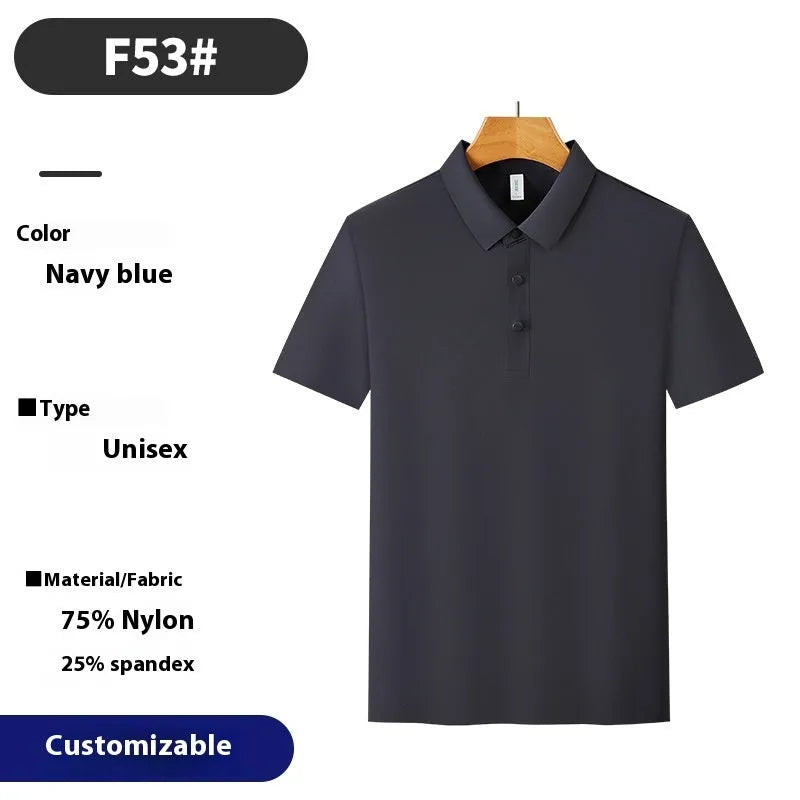 A man's loose-fit seamless polo shirt in sky blue, suitable for summer sports and leisure.