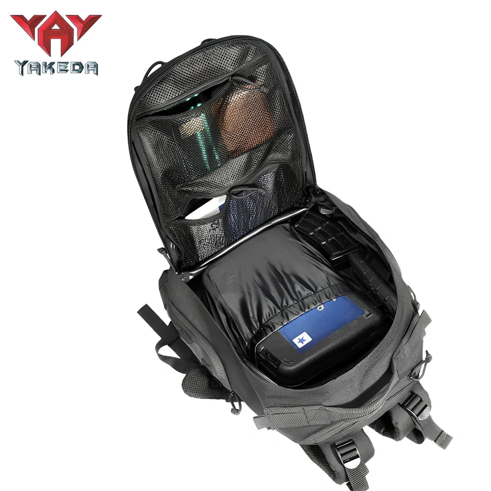 45L camouflage tactical backpack with multiple compartments for mountain climbing gear