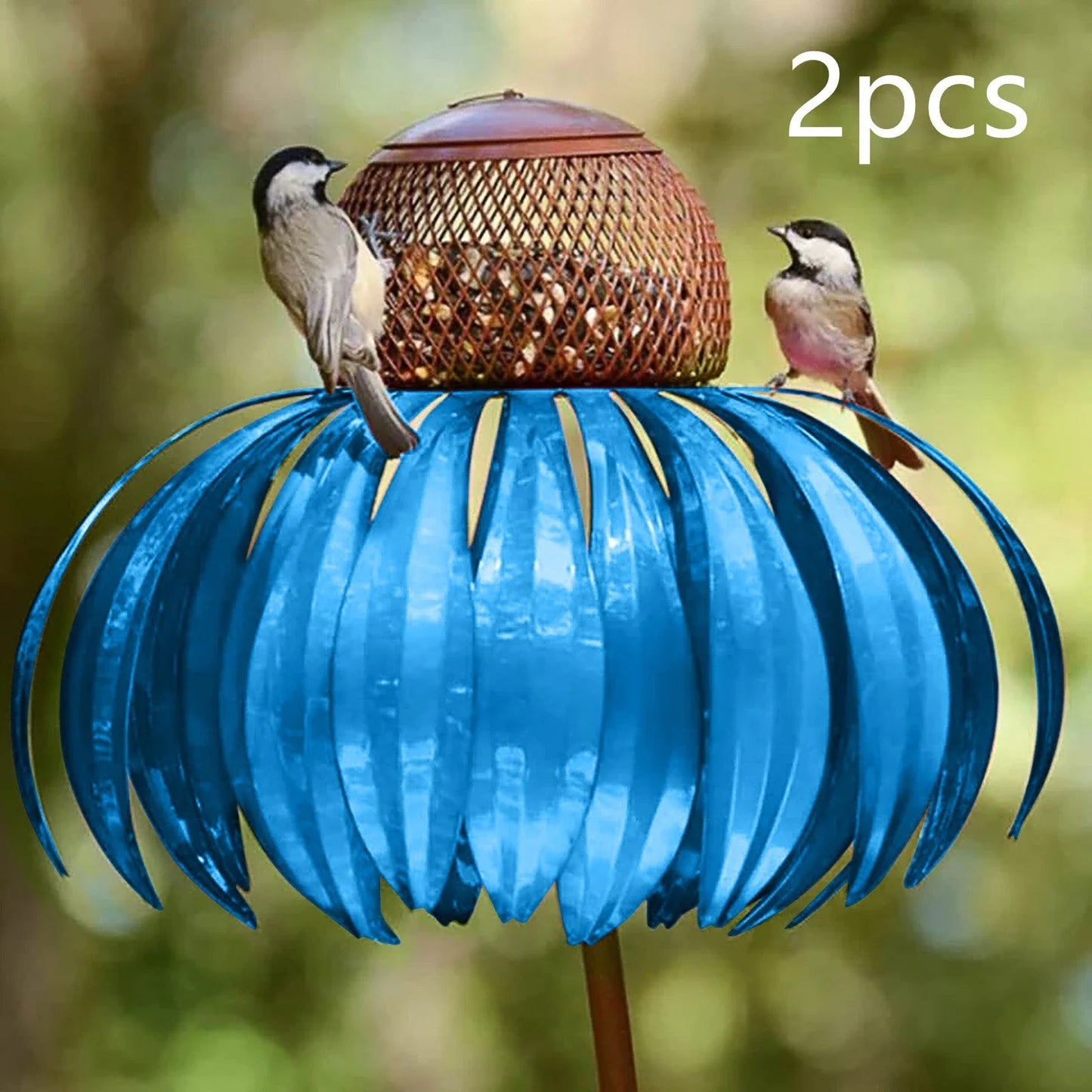 Petal-shaped bird feeder in various colours, designed to attract and delight birds in the garden