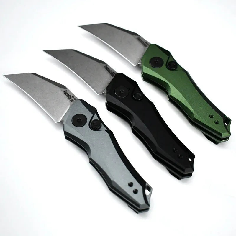 Outdoor folding pocket knife with metal blade showing black colour option