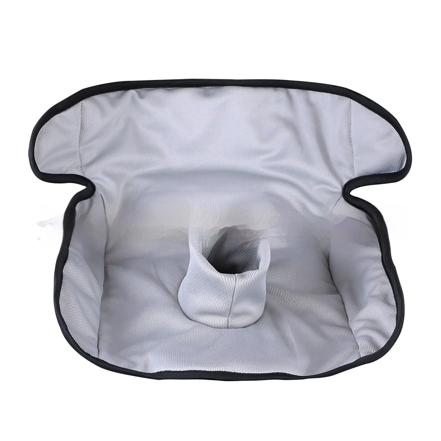 Alien-shaped car seat protective pad with urine separation feature in grey polyester