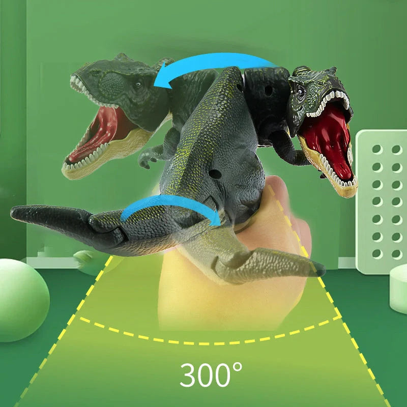 Battery-free green telescopic spring swing dinosaur toy for children
