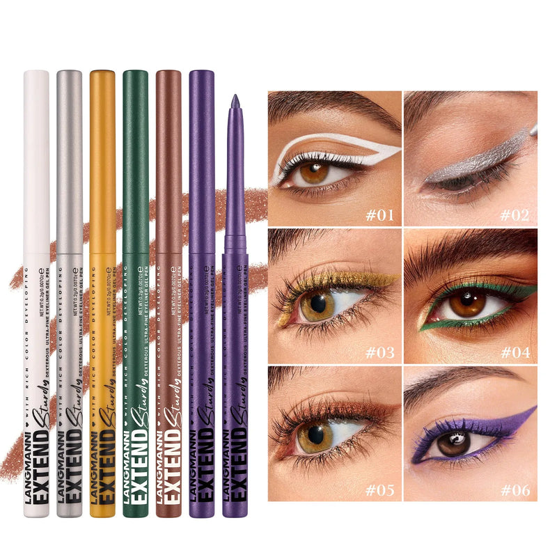 Colourful gel glitter eyeliner pencils waterproof smudgeproof makeup set 12 vibrant shades for party Halloween cosplay with matte metallic pearl effects for professional or everyday use